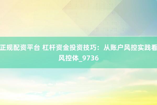 正规配资平台 杠杆资金投资技巧：从账户风控实践看风控体_9736